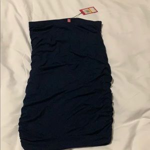 Size S Vince Camuto navy blue midi skirt NWT